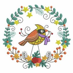 Folk Art Christmas Birds 10(Sm) machine embroidery designs