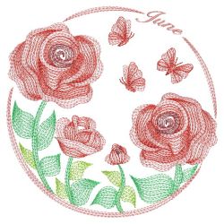 Rippled Flowers Of The Month 06(Lg) machine embroidery designs