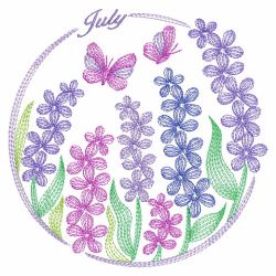 Rippled Flowers Of The Month 07(Md) machine embroidery designs
