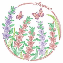 Rippled Flowers Of The Month 08(Sm) machine embroidery designs