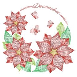 Rippled Flowers Of The Month 12(Md) machine embroidery designs