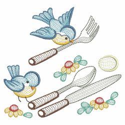 Rippled Kitchen Bluebirds 01(Md) machine embroidery designs