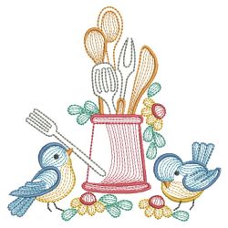 Rippled Kitchen Bluebirds 02(Sm) machine embroidery designs
