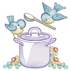 Rippled Kitchen Bluebirds 03(Sm) machine embroidery designs