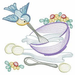 Rippled Kitchen Bluebirds 06(Sm) machine embroidery designs