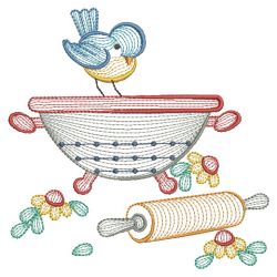 Rippled Kitchen Bluebirds 07(Md) machine embroidery designs