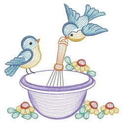 Rippled Kitchen Bluebirds 08(Sm) machine embroidery designs