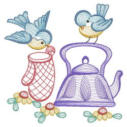 Rippled Kitchen Bluebirds 09(Lg) machine embroidery designs