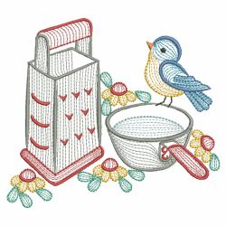 Rippled Kitchen Bluebirds 11(Md) machine embroidery designs