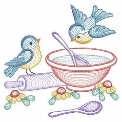 Rippled Kitchen Bluebirds 12(Md) machine embroidery designs