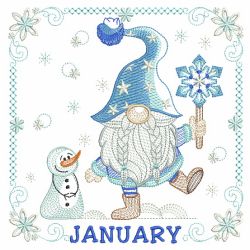 Months Of The Year Gnome(Lg) machine embroidery designs