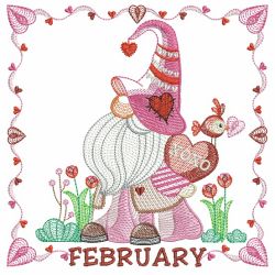 Months Of The Year Gnome 02(Sm) machine embroidery designs
