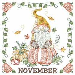 Months Of The Year Gnome 11(Md) machine embroidery designs