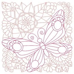 Redwork Butterfly Quilt 08(Lg)