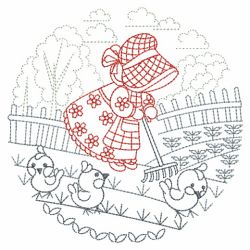 Redwork Sunbonnets(Lg) machine embroidery designs