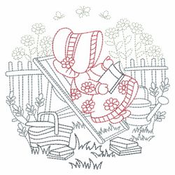 Redwork Sunbonnets 03(Md) machine embroidery designs