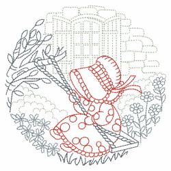 Redwork Sunbonnets 05(Md) machine embroidery designs