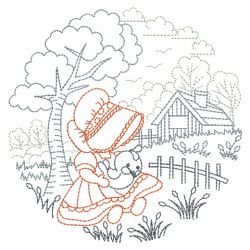 Redwork Sunbonnets 06(Lg) machine embroidery designs