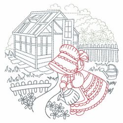 Redwork Sunbonnets 08(Lg) machine embroidery designs