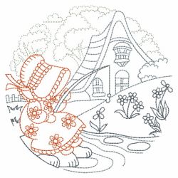 Redwork Sunbonnets 09(Lg) machine embroidery designs