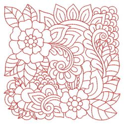 Redwork Flower Blocks 2 03(Md) machine embroidery designs