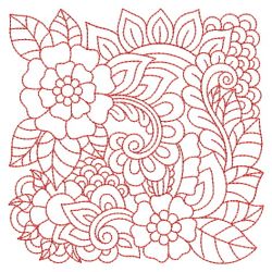 Redwork Flower Blocks 2 03(Sm)