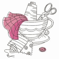 Blackwork Crafty Teacup 02(Sm) machine embroidery designs