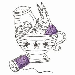 Blackwork Crafty Teacup 03(Lg) machine embroidery designs