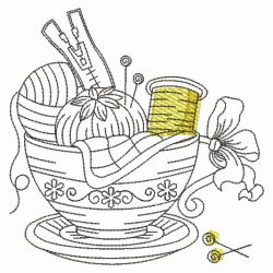 Blackwork Crafty Teacup 04(Lg) machine embroidery designs