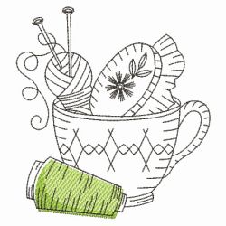 Blackwork Crafty Teacup 05(Md) machine embroidery designs