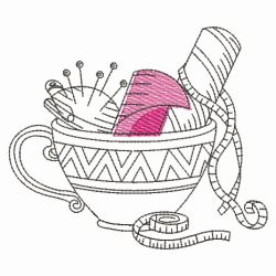 Blackwork Crafty Teacup 06(Lg)