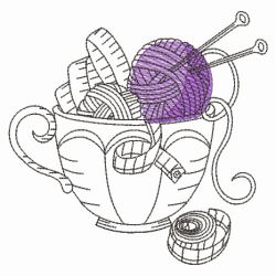 Blackwork Crafty Teacup 08(Md) machine embroidery designs