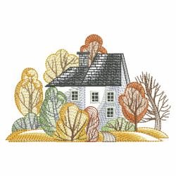 Fall Cabin Scene 06(Sm) machine embroidery designs