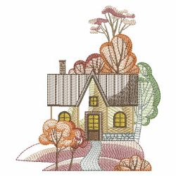 Fall Cabin Scene 07(Lg) machine embroidery designs