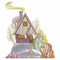 Fall Cabin Scene 08(Lg) machine embroidery designs