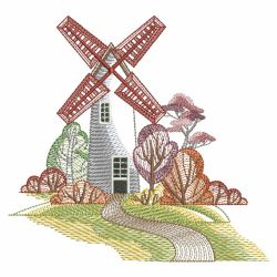 Fall Cabin Scene 09(Lg) machine embroidery designs