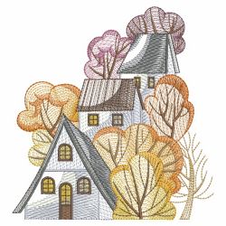 Fall Cabin Scene 10(Md) machine embroidery designs