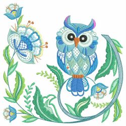 Jacobean Owls 2 10(Sm) machine embroidery designs