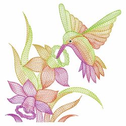 Rippled Hummingbirds And Flowers 2 02(Sm) machine embroidery designs