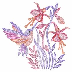 Rippled Hummingbirds And Flowers 2 03(Lg) machine embroidery designs