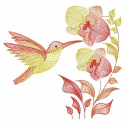 Rippled Hummingbirds And Flowers 2 05(Lg) machine embroidery designs