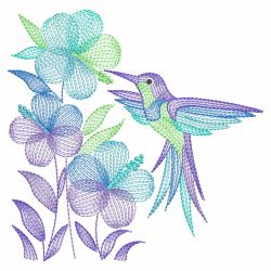Rippled Hummingbirds And Flowers 2 06(Sm)