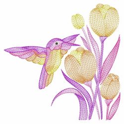 Rippled Hummingbirds And Flowers 2 07(Md) machine embroidery designs