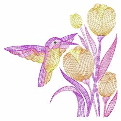 Rippled Hummingbirds And Flowers 2 07(Lg)