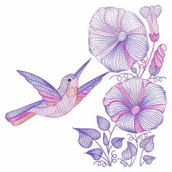 Rippled Hummingbirds And Flowers 2 09(Md) machine embroidery designs