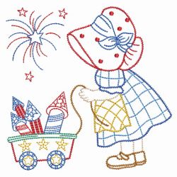 Vintage Patriotic Sunbonnet Sue 04(Sm) machine embroidery designs