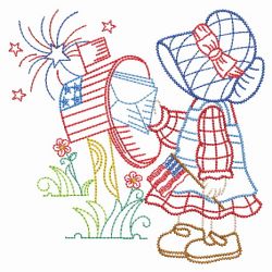 Vintage Patriotic Sunbonnet Sue 07(Lg) machine embroidery designs