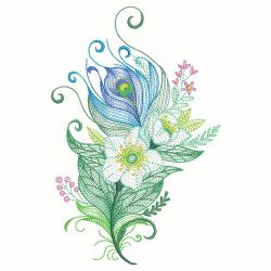 Feathers In Bloom 08(Md) machine embroidery designs