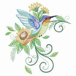 Hummingbird In Bloom 10(Md) machine embroidery designs