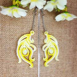 FSL Variegated Feather Earrings machine embroidery designs